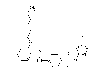 2-(hexyloxy)-N-(4-{[(5-methyl-3-isoxazolyl)amino]sulfonyl}phenyl)benzamide