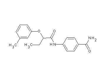 4-{[2-(3-methylphenoxy)butanoyl]amino}benzamide