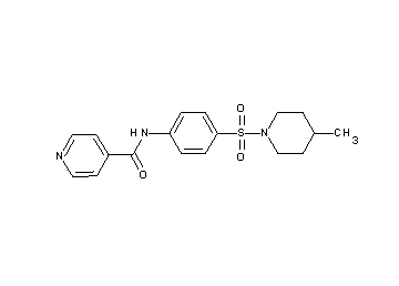 N-{4-[(4-methyl-1-piperidinyl)sulfonyl]phenyl}isonicotinamide