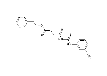 2-phenylethyl 4-({[(3-cyanophenyl)amino]carbonothioyl}amino)-4-oxobutanoate