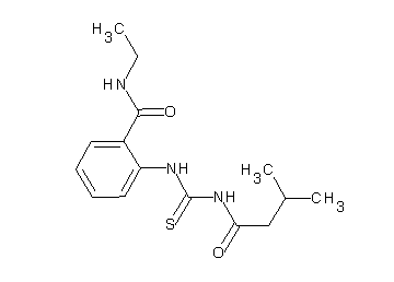N-ethyl-2-({[(3-methylbutanoyl)amino]carbonothioyl}amino)benzamide