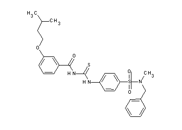 N-{[(4-{[benzyl(methyl)amino]sulfonyl}phenyl)amino]carbonothioyl}-3-(3-methylbutoxy)benzamide