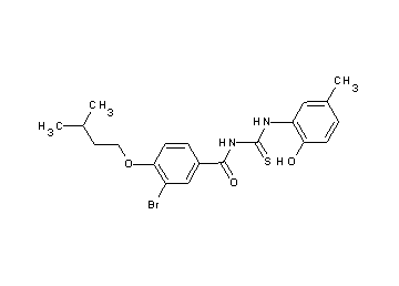 3-bromo-N-{[(2-hydroxy-5-methylphenyl)amino]carbonothioyl}-4-(3-methylbutoxy)benzamide