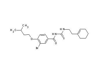 3-bromo-N-({[2-(1-cyclohexen-1-yl)ethyl]amino}carbonothioyl)-4-(3-methylbutoxy)benzamide