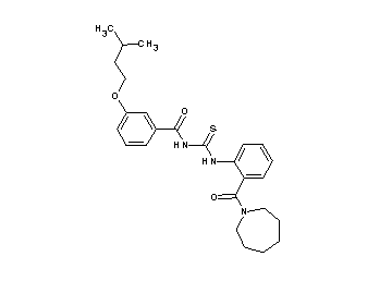 N-({[2-(1-azepanylcarbonyl)phenyl]amino}carbonothioyl)-3-(3-methylbutoxy)benzamide
