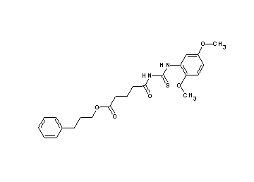 3-phenylpropyl 5-({[(2,5-dimethoxyphenyl)amino]carbonothioyl}amino)-5-oxopentanoate
