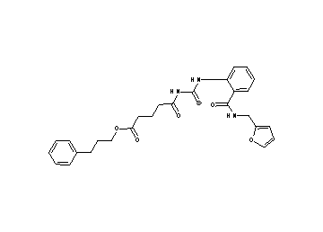 3-phenylpropyl 5-({[(2-{[(2-furylmethyl)amino]carbonyl}phenyl)amino]carbonothioyl}amino)-5-oxopentanoate