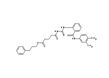3-phenylpropyl 5-({[(2-{[(3,4-dimethylphenyl)amino]carbonyl}phenyl)amino]carbonothioyl}amino)-5-oxopentanoate
