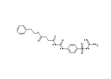 2-phenylethyl 4-[({[4-({[amino(imino)methyl]amino}sulfonyl)phenyl]amino}carbonothioyl)amino]-4-oxobutanoate