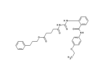 3-phenylpropyl 5-({[(2-{[(4-ethoxyphenyl)amino]carbonyl}phenyl)amino]carbonothioyl}amino)-5-oxopentanoate