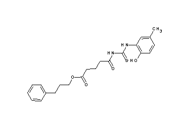 3-phenylpropyl 5-({[(2-hydroxy-5-methylphenyl)amino]carbonothioyl}amino)-5-oxopentanoate