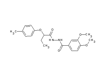 3,4-dimethoxy-N'-[2-(4-methylphenoxy)butanoyl]benzohydrazide