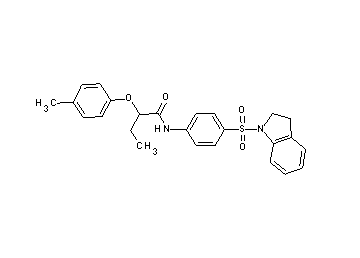 N-[4-(2,3-dihydro-1H-indol-1-ylsulfonyl)phenyl]-2-(4-methylphenoxy)butanamide - Click Image to Close