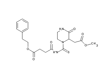 2-phenylethyl 4-({[2-(2-methoxy-2-oxoethyl)-3-oxo-1-piperazinyl]carbonothioyl}amino)-4-oxobutanoate