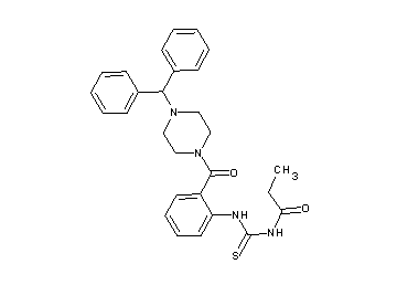 N-{[(2-{[4-(diphenylmethyl)-1-piperazinyl]carbonyl}phenyl)amino]carbonothioyl}propanamide