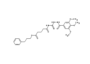 3-phenylpropyl 5-oxo-5-({[2-(3,4,5-trimethoxybenzoyl)hydrazino]carbonothioyl}amino)pentanoate