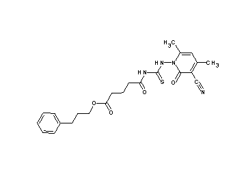 3-phenylpropyl 5-({[(3-cyano-4,6-dimethyl-2-oxo-1(2H)-pyridinyl)amino]carbonothioyl}amino)-5-oxopentanoate - Click Image to Close