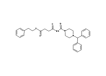 2-phenylethyl 4-({[4-(diphenylmethyl)-1-piperazinyl]carbonothioyl}amino)-4-oxobutanoate