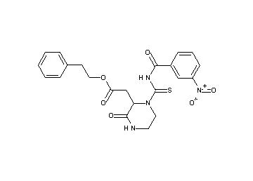 2-phenylethyl (1-{[(3-nitrobenzoyl)amino]carbonothioyl}-3-oxo-2-piperazinyl)acetate