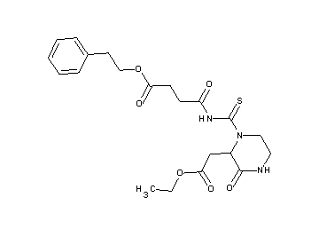 2-phenylethyl 4-({[2-(2-ethoxy-2-oxoethyl)-3-oxo-1-piperazinyl]carbonothioyl}amino)-4-oxobutanoate