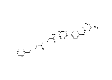 3-phenylpropyl 5-{[(2-{4-[(3-methylbutanoyl)amino]benzoyl}hydrazino)carbonothioyl]amino}-5-oxopentanoate