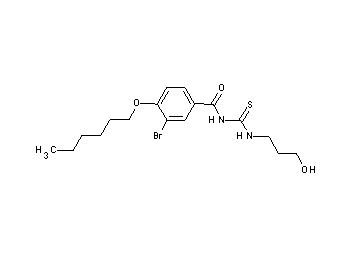 3-bromo-4-(hexyloxy)-N-{[(3-hydroxypropyl)amino]carbonothioyl}benzamide