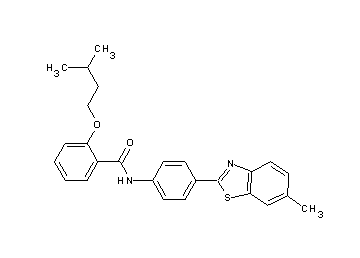 N-[4-(6-methyl-1,3-benzothiazol-2-yl)phenyl]-2-(3-methylbutoxy)benzamide