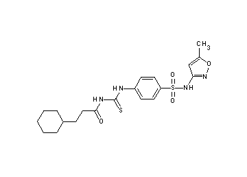 3-cyclohexyl-N-{[(4-{[(5-methyl-3-isoxazolyl)amino]sulfonyl}phenyl)amino]carbonothioyl}propanamide - Click Image to Close