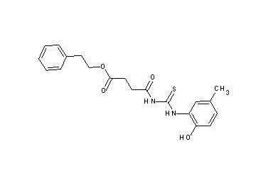 2-phenylethyl 4-({[(2-hydroxy-5-methylphenyl)amino]carbonothioyl}amino)-4-oxobutanoate
