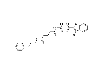 3-phenylpropyl 5-[({2-[(3-chloro-1-benzothien-2-yl)carbonyl]hydrazino}carbonothioyl)amino]-5-oxopentanoate