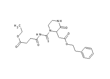 ethyl 4-oxo-4-[({3-oxo-2-[2-oxo-2-(2-phenylethoxy)ethyl]-1-piperazinyl}carbonothioyl)amino]butanoate