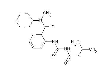N-cyclohexyl-N-methyl-2-({[(3-methylbutanoyl)amino]carbonothioyl}amino)benzamide