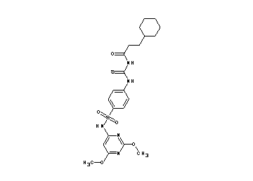 3-cyclohexyl-N-{[(4-{[(2,6-dimethoxy-4-pyrimidinyl)amino]sulfonyl}phenyl)amino]carbonothioyl}propanamide
