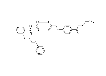 propyl 4-{2-oxo-2-[2-({[2-(2-phenoxyethoxy)benzoyl]amino}carbonothioyl)hydrazino]ethoxy}benzoate
