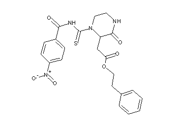 2-phenylethyl (1-{[(4-nitrobenzoyl)amino]carbonothioyl}-3-oxo-2-piperazinyl)acetate
