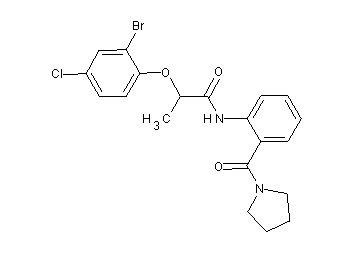 2-(2-bromo-4-chlorophenoxy)-N-[2-(1-pyrrolidinylcarbonyl)phenyl]propanamide