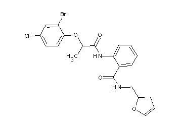 2-{[2-(2-bromo-4-chlorophenoxy)propanoyl]amino}-N-(2-furylmethyl)benzamide