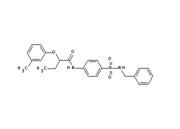 N-{4-[(benzylamino)sulfonyl]phenyl}-2-(3-methylphenoxy)butanamide