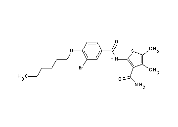 2-{[3-bromo-4-(hexyloxy)benzoyl]amino}-4,5-dimethyl-3-thiophenecarboxamide