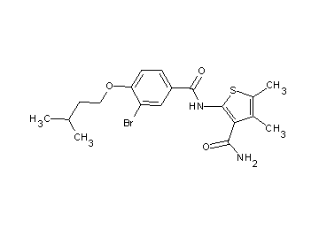 2-{[3-bromo-4-(3-methylbutoxy)benzoyl]amino}-4,5-dimethyl-3-thiophenecarboxamide