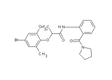 2-(4-bromo-2,6-dimethylphenoxy)-N-[2-(1-pyrrolidinylcarbonyl)phenyl]propanamide