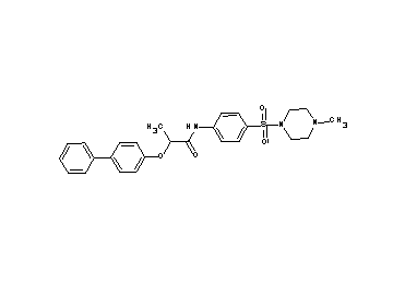 2-(4-biphenylyloxy)-N-{4-[(4-methyl-1-piperazinyl)sulfonyl]phenyl}propanamide - Click Image to Close