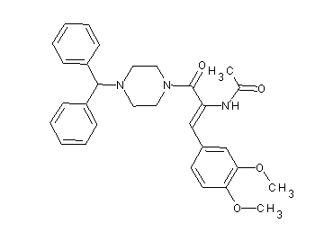 N-(2-(3,4-dimethoxyphenyl)-1-{[4-(diphenylmethyl)-1-piperazinyl]carbonyl}vinyl)acetamide