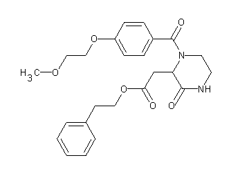 2-phenylethyl {1-[4-(2-methoxyethoxy)benzoyl]-3-oxo-2-piperazinyl}acetate