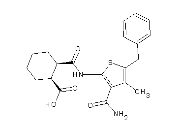 2-({[3-(aminocarbonyl)-5-benzyl-4-methyl-2-thienyl]amino}carbonyl)cyclohexanecarboxylic acid