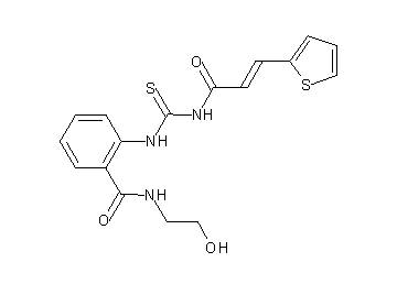 N-(2-hydroxyethyl)-2-[({[3-(2-thienyl)acryloyl]amino}carbonothioyl)amino]benzamide