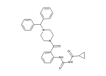 N-{[(2-{[4-(diphenylmethyl)-1-piperazinyl]carbonyl}phenyl)amino]carbonothioyl}cyclopropanecarboxamide