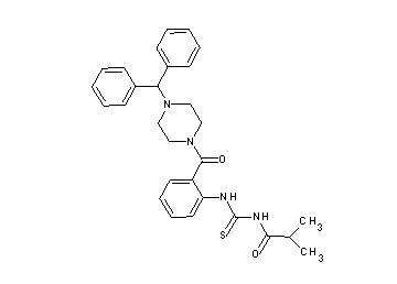 N-{[(2-{[4-(diphenylmethyl)-1-piperazinyl]carbonyl}phenyl)amino]carbonothioyl}-2-methylpropanamide