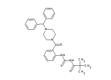 N-{[(2-{[4-(diphenylmethyl)-1-piperazinyl]carbonyl}phenyl)amino]carbonothioyl}-2,2-dimethylpropanamide