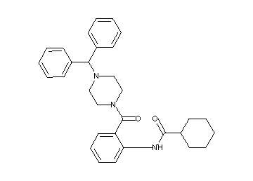 N-(2-{[4-(diphenylmethyl)-1-piperazinyl]carbonyl}phenyl)cyclohexanecarboxamide